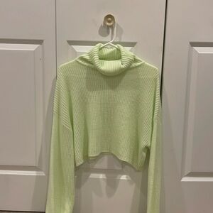 lime green turtleneck sweater 🐢